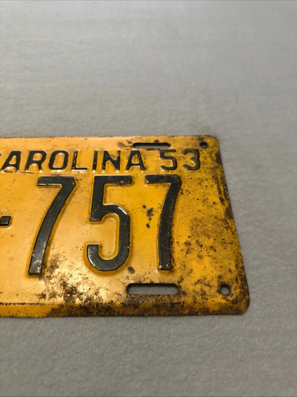 Vintage Yellow South Carolina License Plate Wall Decor